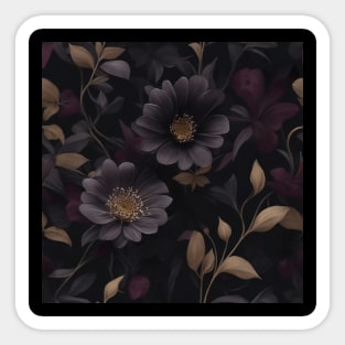 Dark flowers pattern Sticker